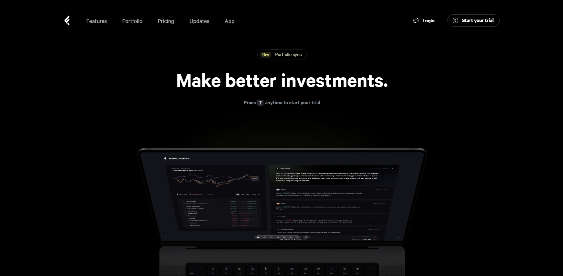 Investment Website Mockup