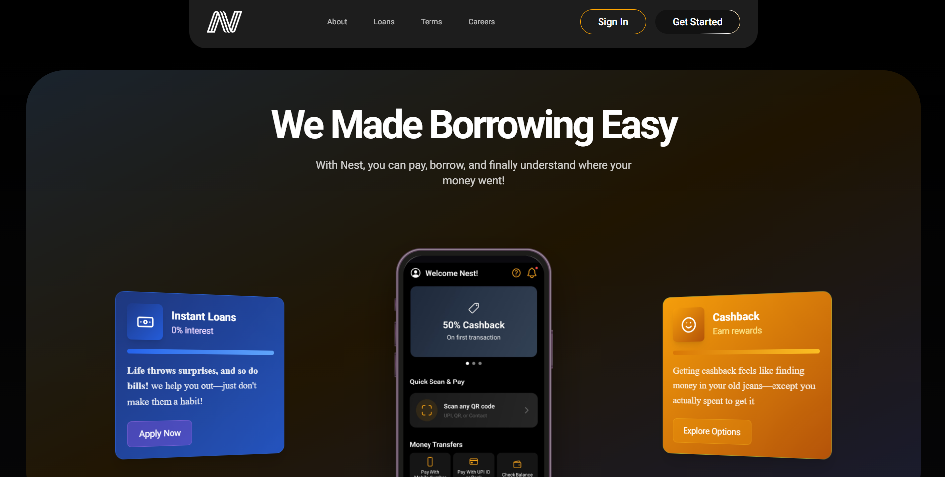 Nest Website Mockup